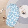 Blue Cow Print Newborn Baby Swaddle Blanket with Beanie Hat