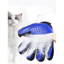 Generic Pet Hair Removal Glove for Cats and Dogs, Soft Skin Material, Massage Glove, Large Size (MANO DERECHA), Azul