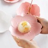 KKGUD Cute Cherry Blossom Ceramic Serving Bowl with Saucer and