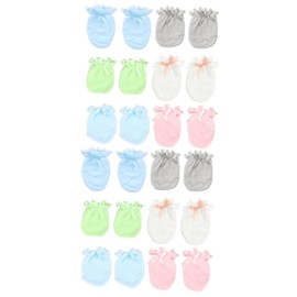 LIFKOME 12pairs Anti-scratch Mittens Bowknot Decor of Newborn Gloves Warm and Comfortable for Preventing Scratches and Keeping Hands Cozy