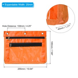 PATIKIL Expandable Pencil Pouch for 3 Rings Binder, 1 Pack Oxford Cloth Large Capacity Zipper Binder Pouch Pencil Case for Office Home, Orange