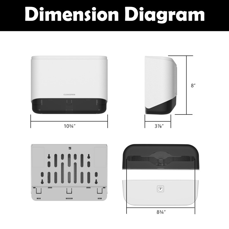 CLEANZEPHYR Paper Towel Dispenser Wall Mount Silver