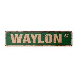 Waylon Vintage Plastic Street Sign Childrens Name Room Sign | Indoor/Outdoor | 30" Wide