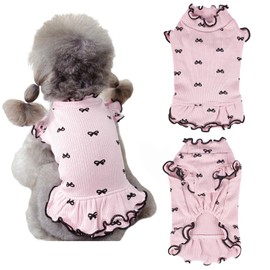 Yoolhamy Dog Clothes for Small Dogs, Chihuahua Clothes, Dog Shirt Thin Spring Summer T-Shirts Ruffles Breathable Dress for Shih Tzu Yorkshire Puppy Girl Pets
