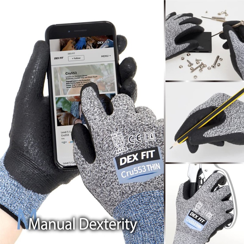 DEX FIT Cru553 Thin 15 Gauge, Level 4 Cut Resistant