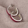 TaYolnFaSo Enamel Hoop Earrings for Women C Shaped Round Hoop