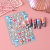 CharmBurst 2 Stück Sommerliche Nagel Sticker mit Blumen, Seesterne, Perlen,