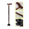 Non-slip 4-leg auxiliary cane, silver items for the elderly walking cane brown