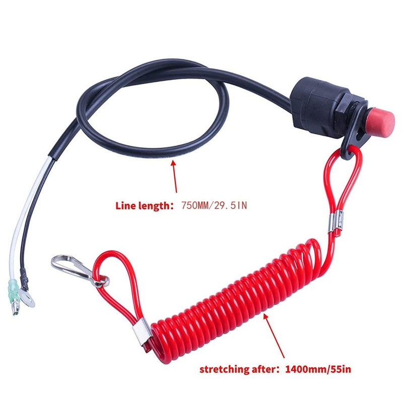 WPJCS Engine Stop Switch, Universal Boat Outboard Kill Switch Lanyard