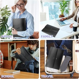 Pack of 2 Accordian File Folder, Document Folder, A4, 13 Compartments, Expanding Folder, Sorting Folder, Colourful File Folder, Rainbow Lever Arch Folder, Accordion Design, A4 Size for Home, Office,