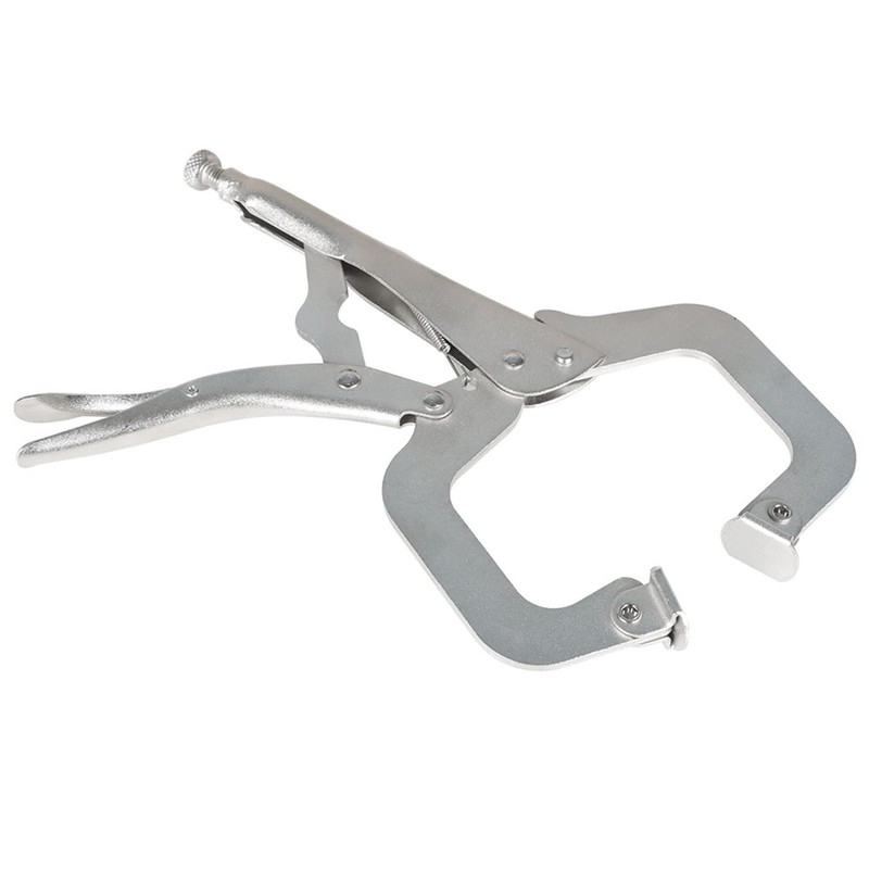 TINVHY 6-Pack 11 Inch C-Clamp Locking Pliers Adjustable Welding Clamps
