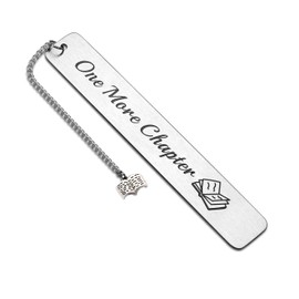 Bookmarks "One More Chapter" Book Lovers Gifts Cute Kids Funny Gifts for Readers Book Markers for Women Men Teens Metal Girls Boys Best Friends Birthday Christmas Gifts Daughter Son