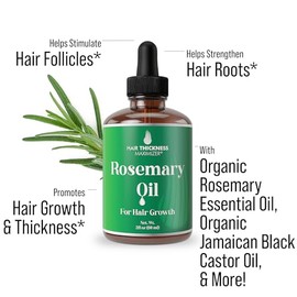 Hair Thickness Maximizer Aceite De Romero Para El Crecimiento Del Cabello Para Hombres + Mujeres - Sin Aroma Duro Ni Quemadura Del Cuero Cabelludo. Tr
