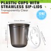 Ziliny 50 Sets Clear Plastic Coffee Cups with Sip Lids,