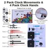 EMOON 2 Pack Wall Clock Movement Mechanism with 4 Pack