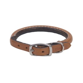 Coastal - Circle T - Oak Tanned Leather Round Dog Collar, Tan, 3/8" x 12"