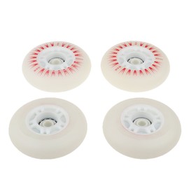 CENPEK 4 pieces Inline Roller Skate Wheels with Led, Durable Luminous Bright Wheels for Sliding, 80mm, Red
