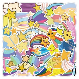 54PCS Meteor Stickers, Cartoon Star Vinyl Waterproof Stickers for Water Bottle, Laptop,Guitar,Bike,Skateboard,Luggage, Gift for Kids Teen Birthday Party