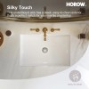 HOROW 24'' White Basin Rectangular Undermount Bathroom Sink w/ Overflow