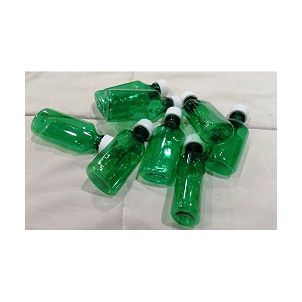 2 Ounce Green Graduated Oval Plastic Medicine Bottles and Caps Lot of 25 Pharmaceutical Grade