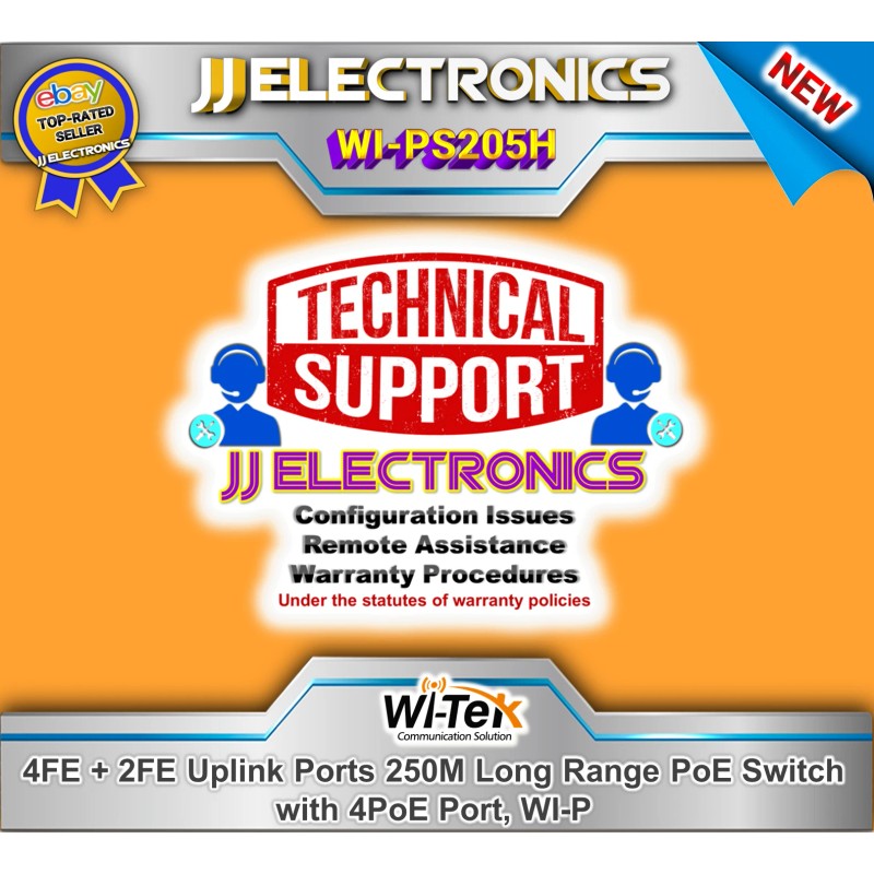 Wi-Tek Switch WI-PS205H V2 4 FE PoE Ports x 10/100Mbps,