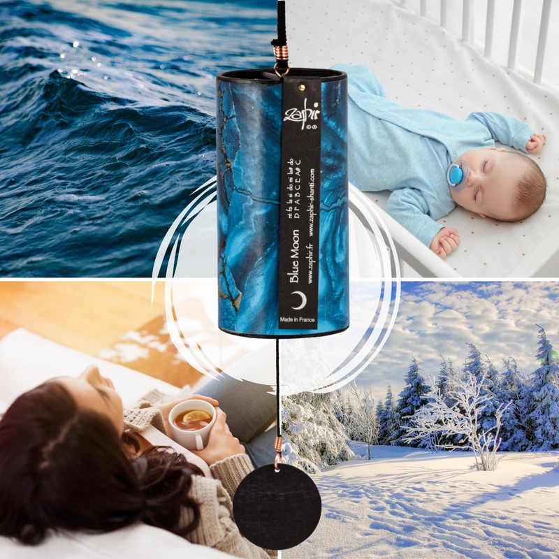 Zaphir Blue Moon Winter Wind Chime with Stand - Teepee