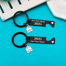 Ximalun Our First Home Keyrings 2025 New Home Keyring New House Keyring Housewarming Gifts for New Homeowner Moving in Gifts First Home Gifts for Couple Friends Family