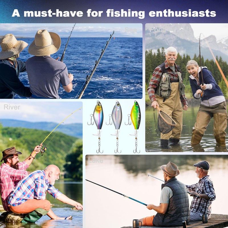 Huiguli 5 Stück Hecht Köder Set, Kunstköder Wobbler Swimbait lebensecht