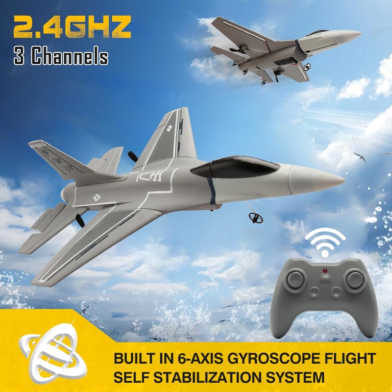 jaming RC Plane 3 Channel Remote Control Airplane for Adults，F16