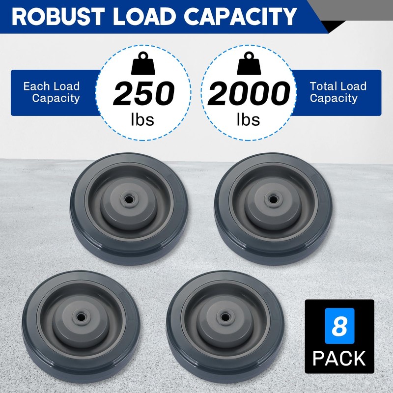 weyleity 8 Pack 5" Shopping Cart Replacement Wheels Kit