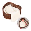 Kate Newborn Photography Props Brown Heart Shaped Rattan Basket Handcrafted