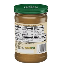 Santa Cruz Organic Creamy Dark Roasted Peanut Butter 16oz PACK OF 2