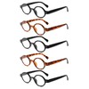 JOSCHOO 5 Pack Retro Round Reading Glasses Mini Small Comfortable