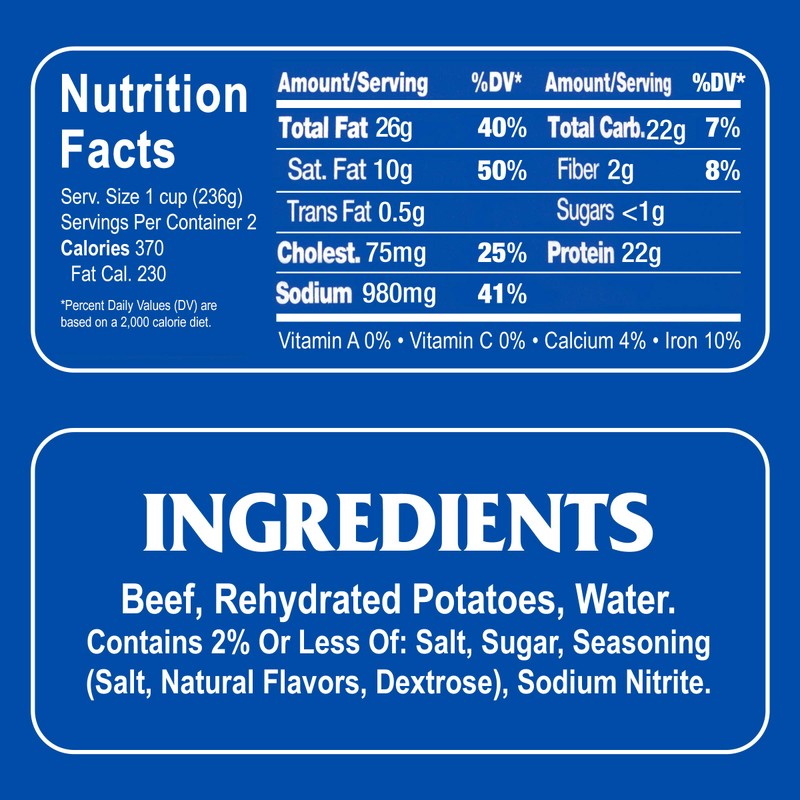 Armour Star Corned Beef Hash, Hearty Homestyle, Canned Food, 12