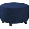 DKSLIPGO Ottoman Cover Stretch Ottoman Slipcover Round Ottoman Storage Cover