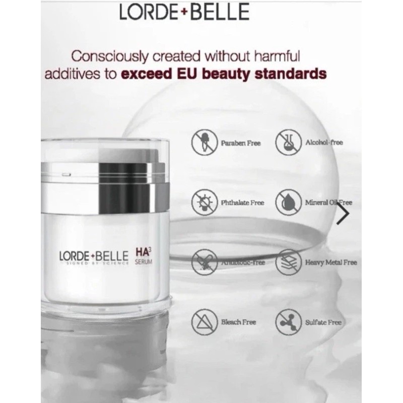 Lorde + Belle HA3+ Peptide Serum 1 Fl Oz NIB