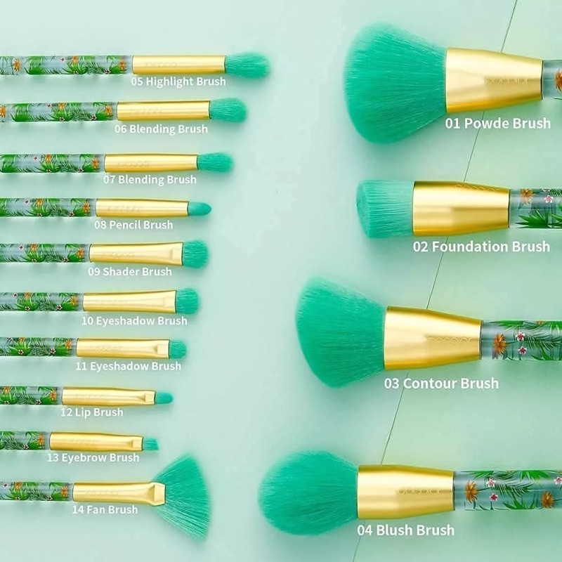 Colors Brochas De Maquillaje Tropicales + Paletas De Sombra