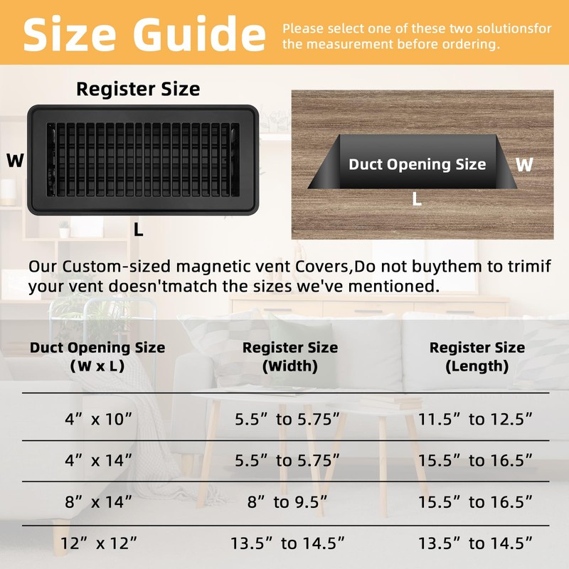 Magnetic Vent Covers (3-Pack) for Complete Sealing, 5.5" X 12"