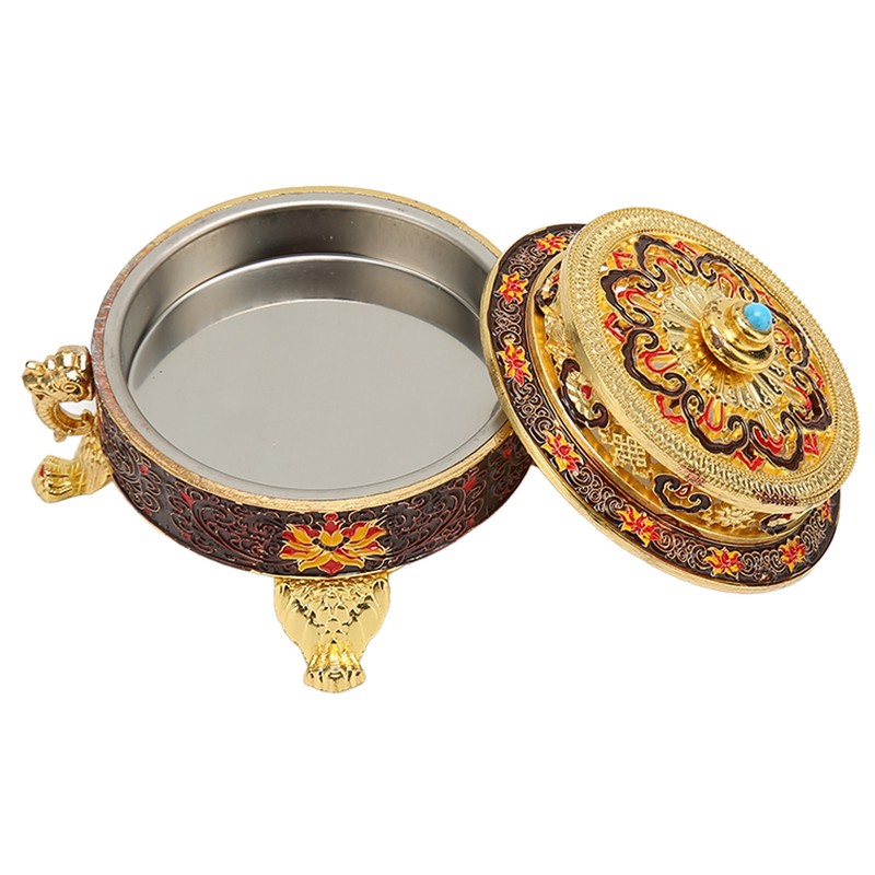 Trinket Incense Burner with Lid Handcraft Antique Polished Process for