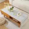 LAVSHOME Modern Coffee Table Cloth Cover with Storage Pockets on