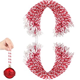 UCLEVER 200Pcs Christmas Tree Ornaments Hanger Strings with Snap Lock, Xmas Ornament Rope Decoration Hanging Cord, Precut Hanging Thread for Crafting