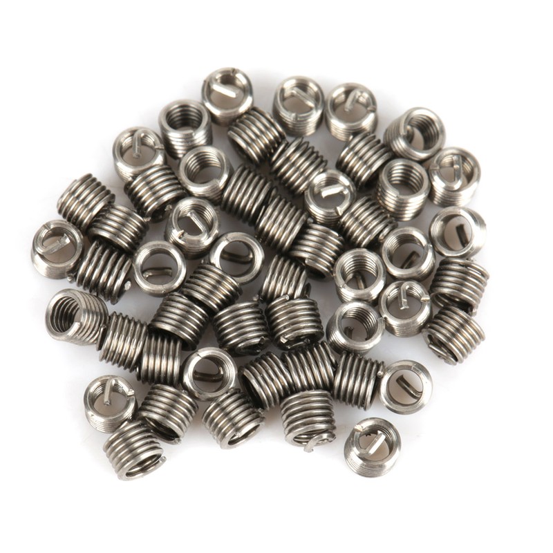 50pcs Stainless Steel Coiled Wire Helical Screw Thread Inserts M1.6*0.35*2D