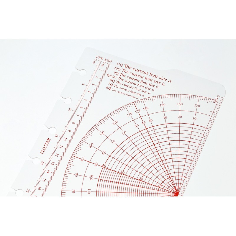 Midori 77716439 Mini 6-Hole Size Plotter/Plotter, Scale Underlay