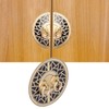 Chinese Antique Cabinet Handle Brass Circular Plaid Bookcase Knob for