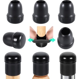 24 PCS Small Chair Leg Sliders for Carpet, Chair Glides Teflon Furniture Pads, Chair Leg Protectors for Carpet, Table Desk Chair Leg Caps Covers, No Scratches and Reduce Noise (Fit 0.5"-0.8", Black)
