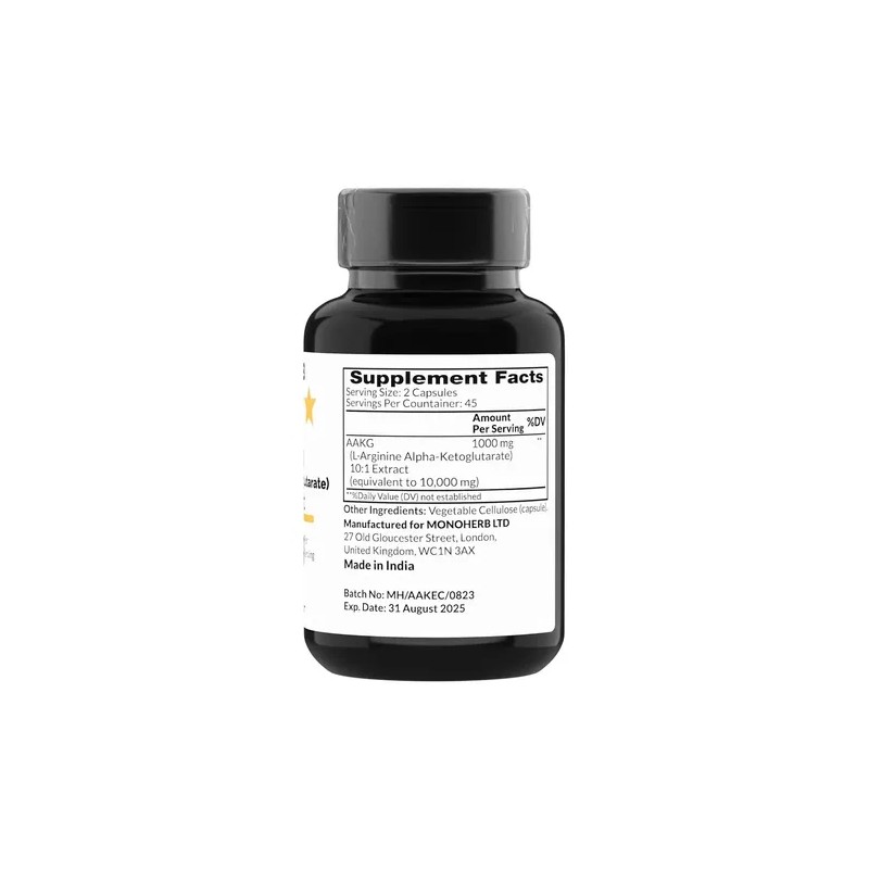 Monoherb Aakg 90 Cápsulas 1g Vegano Sin Sabor Suplemento Deportivo
