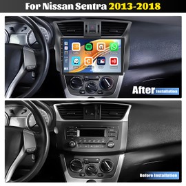 2G+64G Android 15 Car Stereo for Nissan Sentra 2013-2018 with Wireless Carplay Android Auto,10.1” Touchscreen Car Radio with Mirror Link WiFi/GPS Navigation Bluetooth FM/RDS SWC+Rear Camera