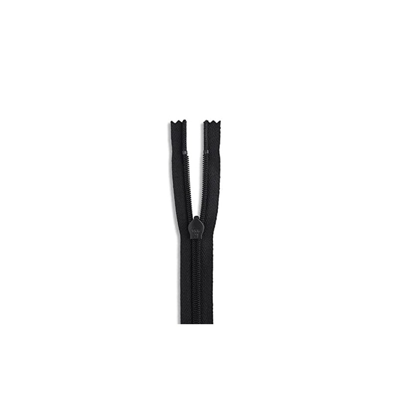 Invisible Nylon Black Zipper (Black 7")