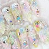 Pearl shell handmade nail tips - Square L / 진주조개
