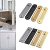 MiJunHD Recessed Sliding Door Pull, 2Pcs Rectangular Matte Gray 180